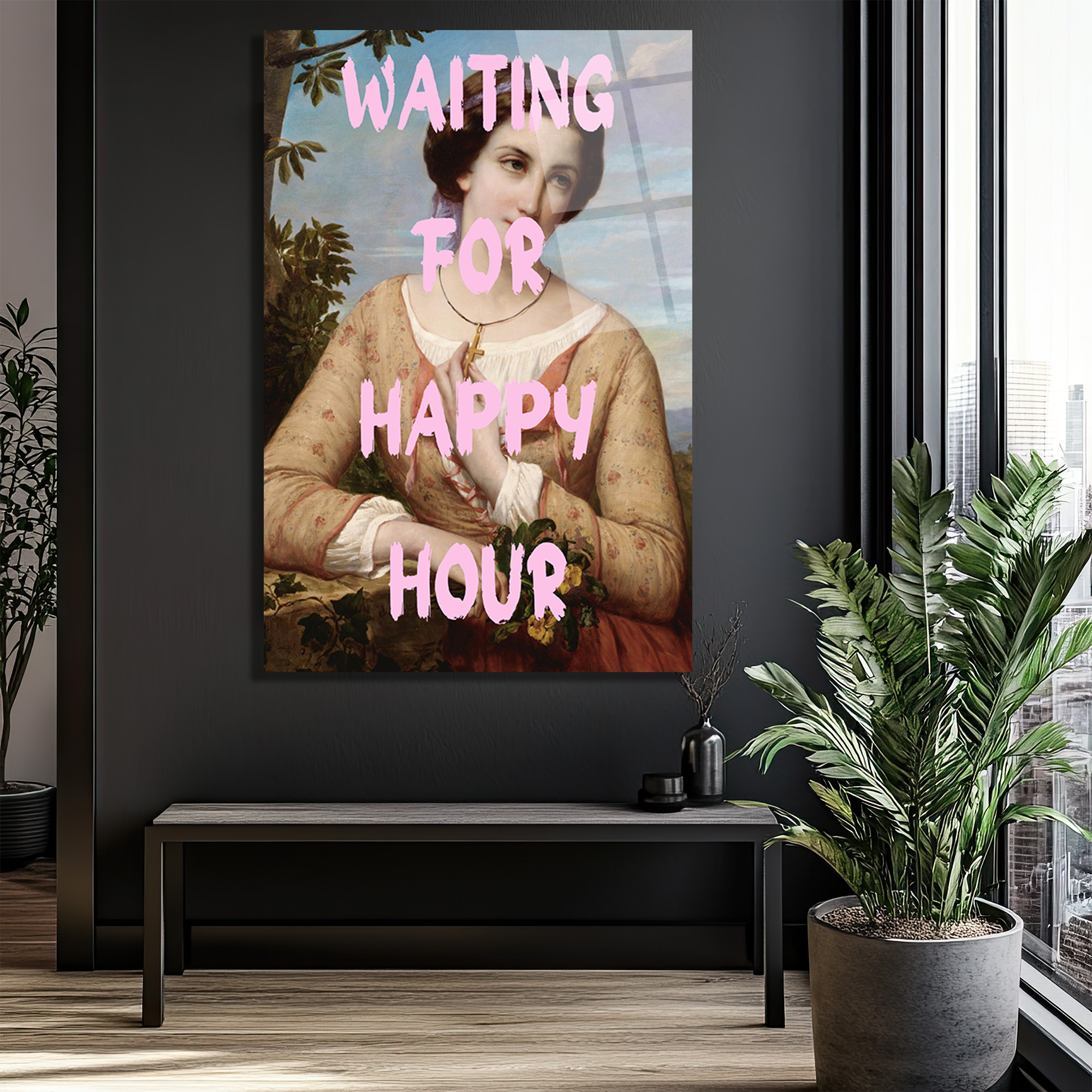 Happy Hour Bekleyişi Modern Sanat Cam Tablo - Glazella Happy Hour Bekleyişi Modern Sanat Cam Tablo - Glazella