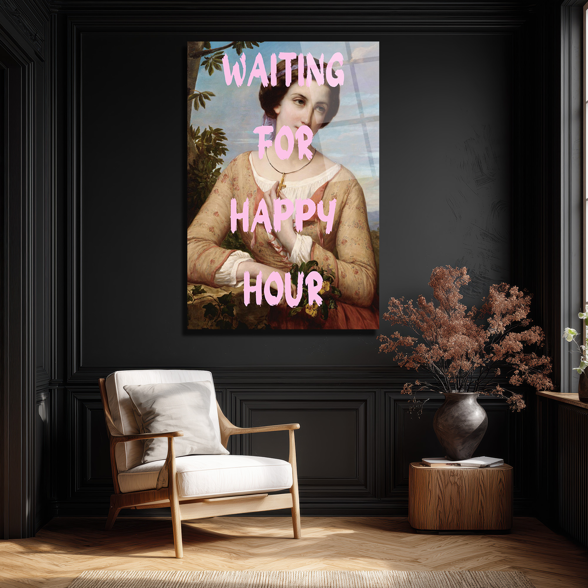Happy Hour Bekleyişi Modern Sanat Cam Tablo - Glazella Happy Hour Bekleyişi Modern Sanat Cam Tablo - Glazella