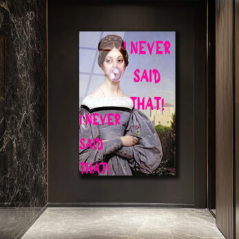 Sakız Çiğneyen Klasik Kadın 'I Never Said That!' Cam Tablo - Glazella