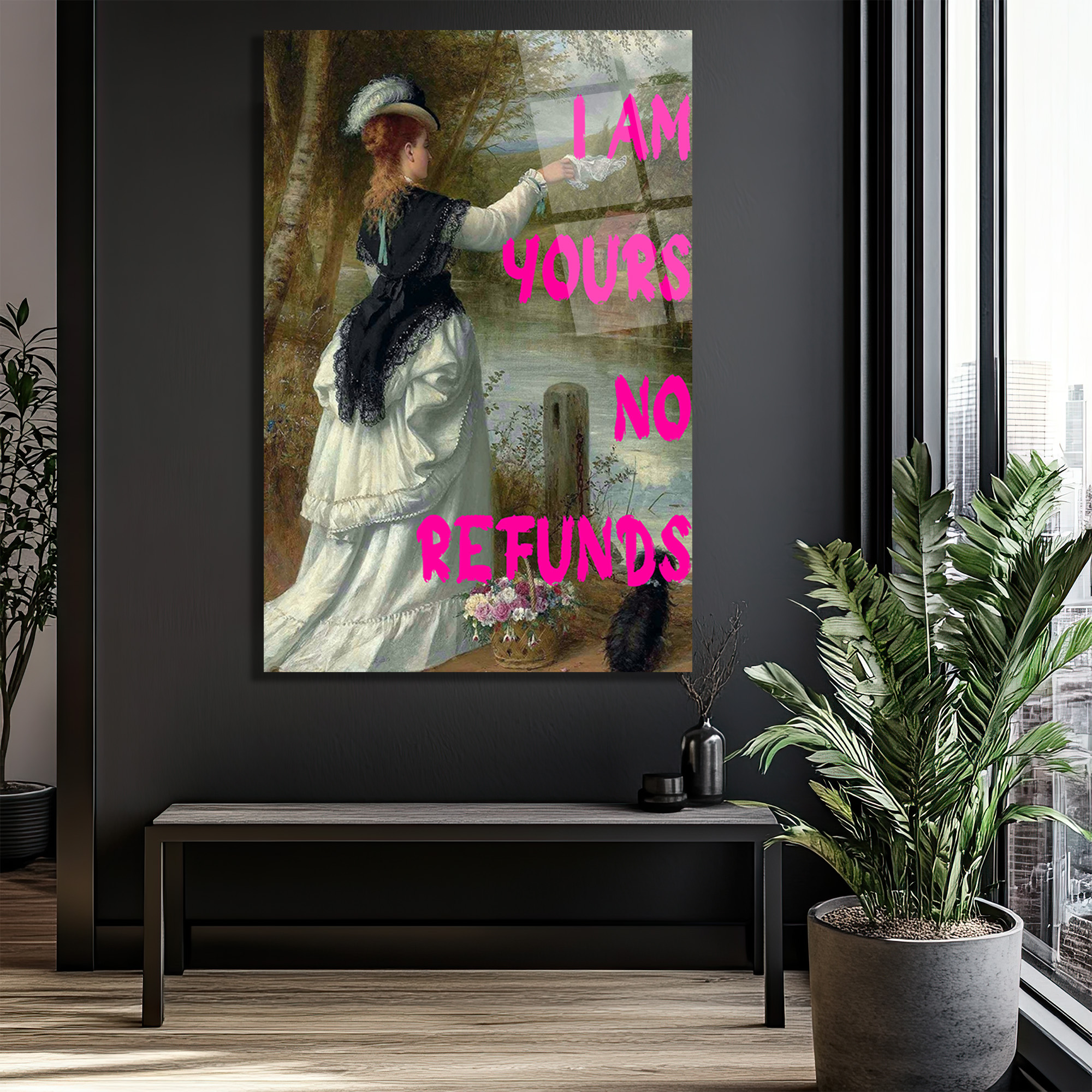 I Am Yours No Refunds Romantik Pop Art Cam Tablo - Glazella I Am Yours No Refunds Romantik Pop Art Cam Tablo - Glazella