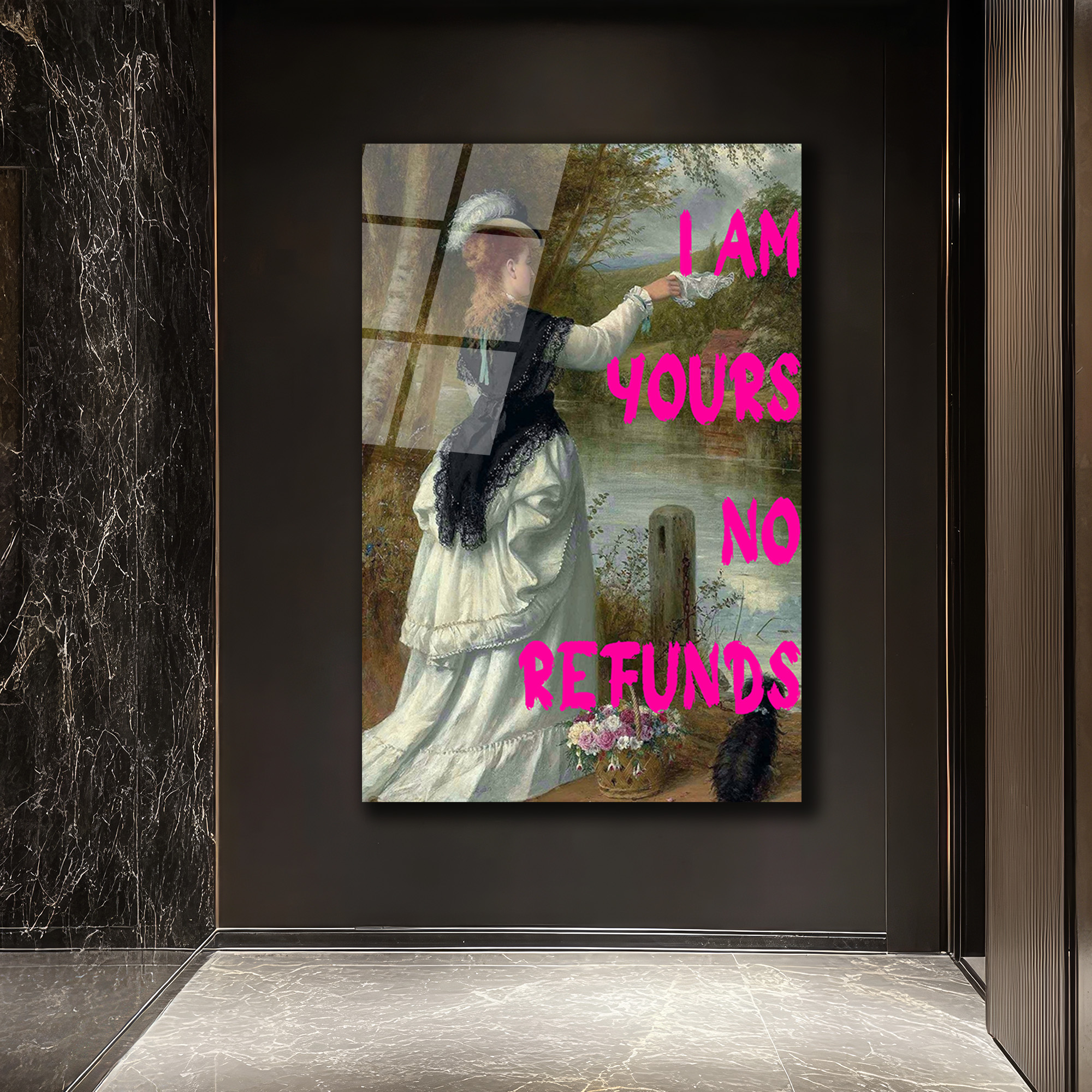 I Am Yours No Refunds Romantik Pop Art Cam Tablo - Glazella I Am Yours No Refunds Romantik Pop Art Cam Tablo - Glazella