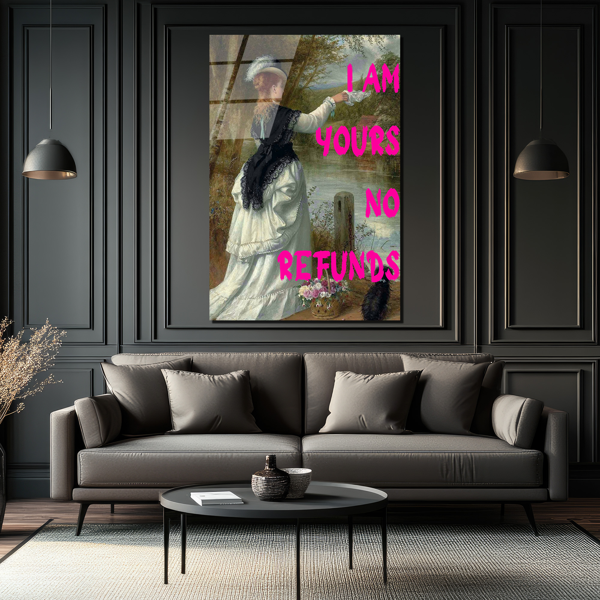 I Am Yours No Refunds Romantik Pop Art Cam Tablo - Glazella I Am Yours No Refunds Romantik Pop Art Cam Tablo - Glazella