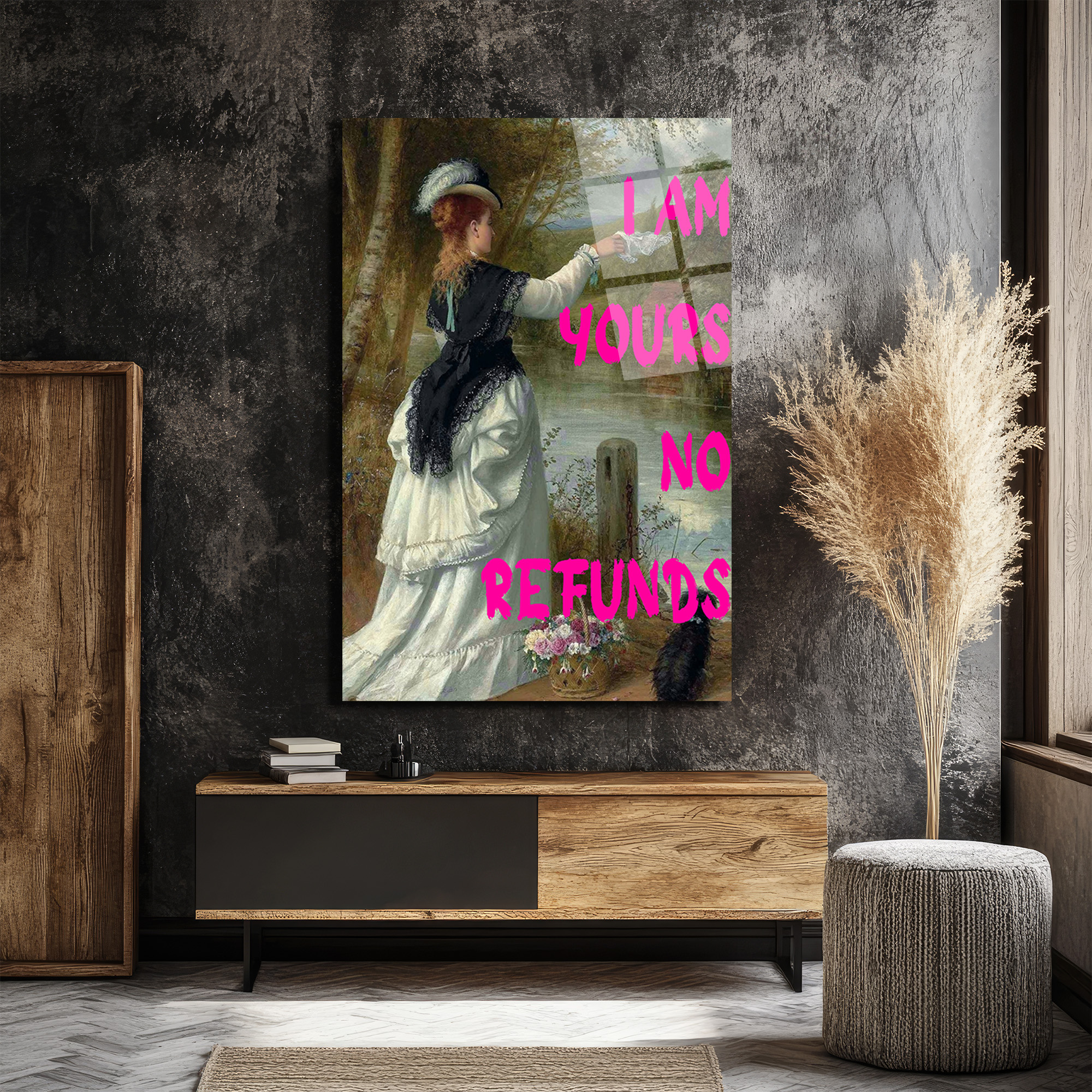 I Am Yours No Refunds Romantik Pop Art Cam Tablo - Glazella I Am Yours No Refunds Romantik Pop Art Cam Tablo - Glazella