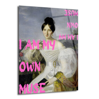 "I AM MY OWN MUSE" Temalı Sanatsal Temperli Cam Tablo - Glazella