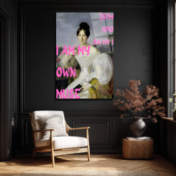 "I AM MY OWN MUSE" Temalı Sanatsal Temperli Cam Tablo - Glazella "I AM MY OWN MUSE" Temalı Sanatsal Temperli Cam Tablo - Glazella