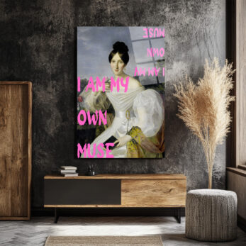 "I AM MY OWN MUSE" Temalı Sanatsal Temperli Cam Tablo - Glazella "I AM MY OWN MUSE" Temalı Sanatsal Temperli Cam Tablo - Glazella