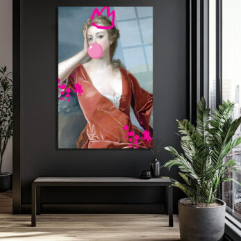 Asi Ruhlu Kraliçe Bubblegum Pop Art Cam Tablo - Glazella Asi Ruhlu Kraliçe Bubblegum Pop Art Cam Tablo - Glazella