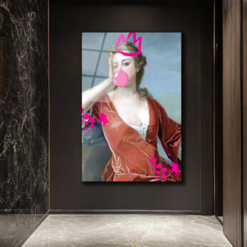 Asi Ruhlu Kraliçe Bubblegum Pop Art Cam Tablo - Glazella Asi Ruhlu Kraliçe Bubblegum Pop Art Cam Tablo - Glazella