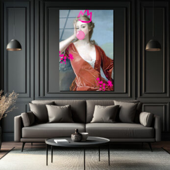Asi Ruhlu Kraliçe Bubblegum Pop Art Cam Tablo - Glazella Asi Ruhlu Kraliçe Bubblegum Pop Art Cam Tablo - Glazella
