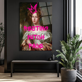 "Resting Witch Face" Temalı İronik Kraliçe Portre Cam Tablo - Glazella "Resting Witch Face" Temalı İronik Kraliçe Portre Cam Tablo - Glazella