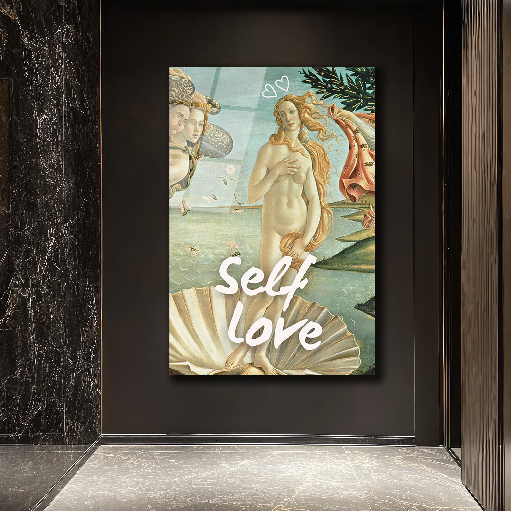 Self Love Venüs Doğuşu Temalı Sanatsal Cam Tablo - Glazella Self Love Venüs Doğuşu Temalı Sanatsal Cam Tablo - Glazella