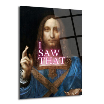 "I Saw That" Esprili Salvator Mundi Modern Cam Tablo - Glazella