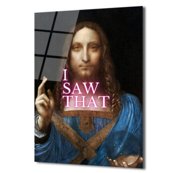 "I Saw That" Esprili Salvator Mundi Modern Cam Tablo - Glazella