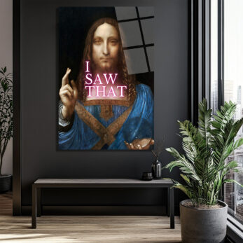 "I Saw That" Esprili Salvator Mundi Modern Cam Tablo - Glazella