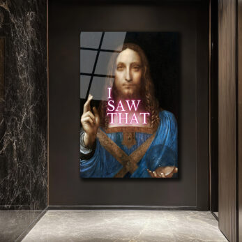 "I Saw That" Esprili Salvator Mundi Modern Cam Tablo - Glazella