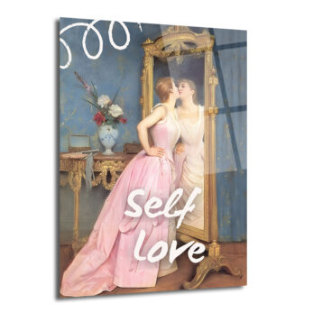 Self Love Romantizmi Cam Tablo - Ayna Yansıması Sanat Eseri - Glazella