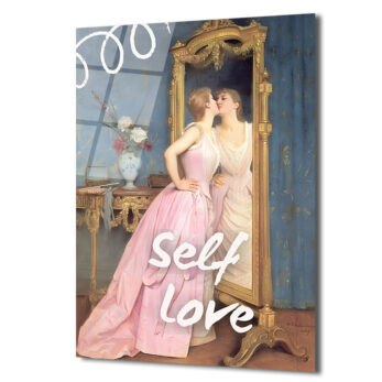 Self Love Romantizmi Cam Tablo - Ayna Yansıması Sanat Eseri - Glazella