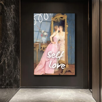 Self Love Romantizmi Cam Tablo - Ayna Yansıması Sanat Eseri - Glazella