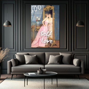 Self Love Romantizmi Cam Tablo - Ayna Yansıması Sanat Eseri - Glazella