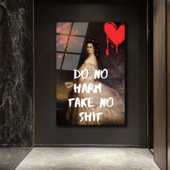 Sisi'den Asi Mesaj: Do No Harm Take No Shit Temperli Cam Tablo - Glazella Sisi'den Asi Mesaj: Do No Harm Take No Shit Temperli Cam Tablo - Glazella