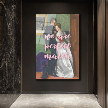 Aşkın Mükemmel Uyumu: 'We Are Perfect Match' Temalı Cam Tablo - Glazella Aşkın Mükemmel Uyumu: 'We Are Perfect Match' Temalı Cam Tablo - Glazella