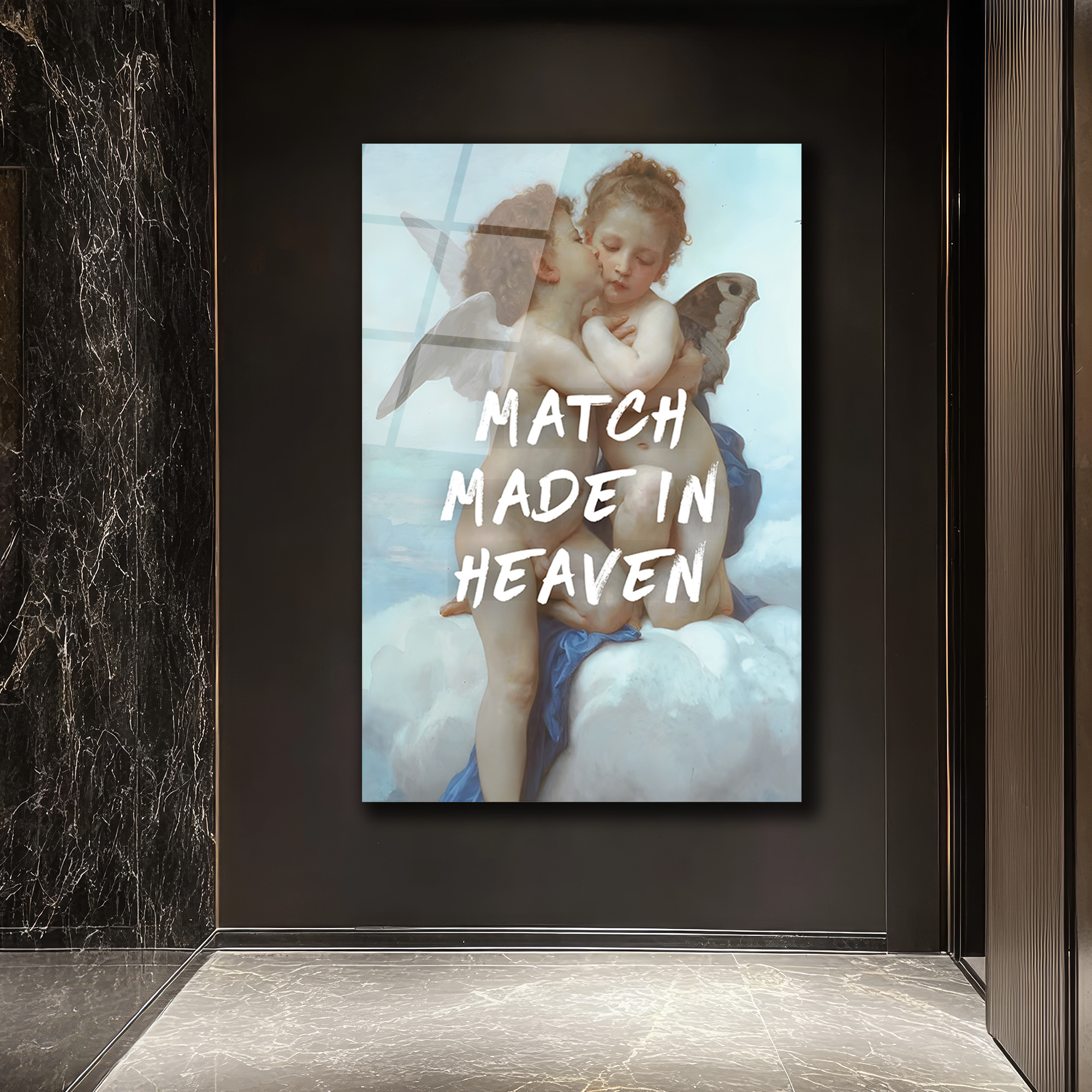 Cennetten Bir Eşleşme: "Match Made In Heaven" Melekli Cam Tablo - Glazella Cennetten Bir Eşleşme: "Match Made In Heaven" Melekli Cam Tablo - Glazella