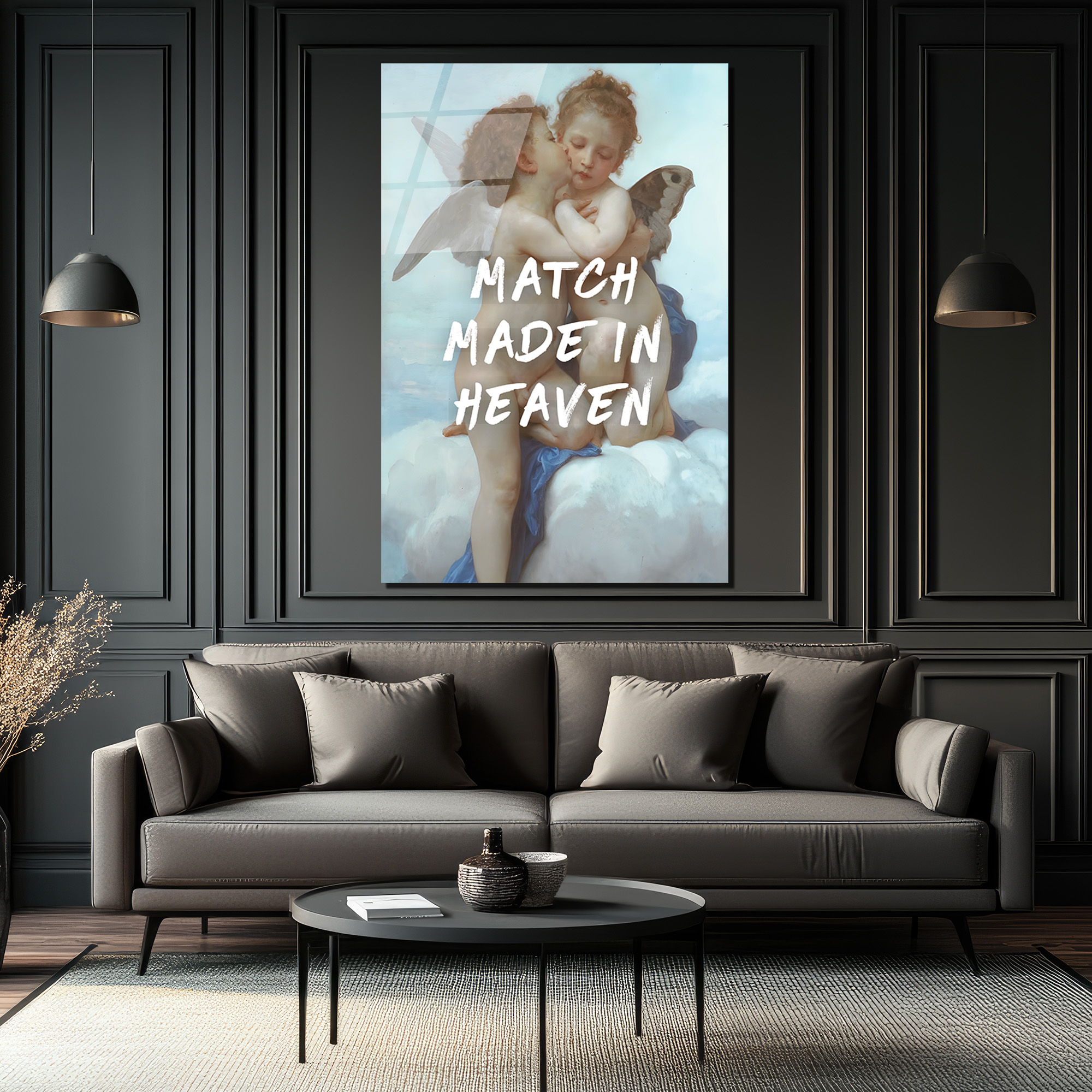 Cennetten Bir Eşleşme: "Match Made In Heaven" Melekli Cam Tablo - Glazella Cennetten Bir Eşleşme: "Match Made In Heaven" Melekli Cam Tablo - Glazella