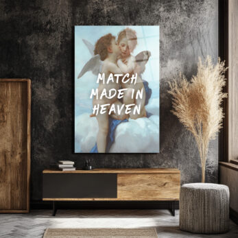 Cennetten Bir Eşleşme: "Match Made In Heaven" Melekli Cam Tablo - Glazella Cennetten Bir Eşleşme: "Match Made In Heaven" Melekli Cam Tablo - Glazella