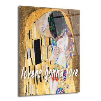 Aşkın Işıltısı: Klimt Öpücük "Lovers Gonna Love" Cam Tablo - Glazella