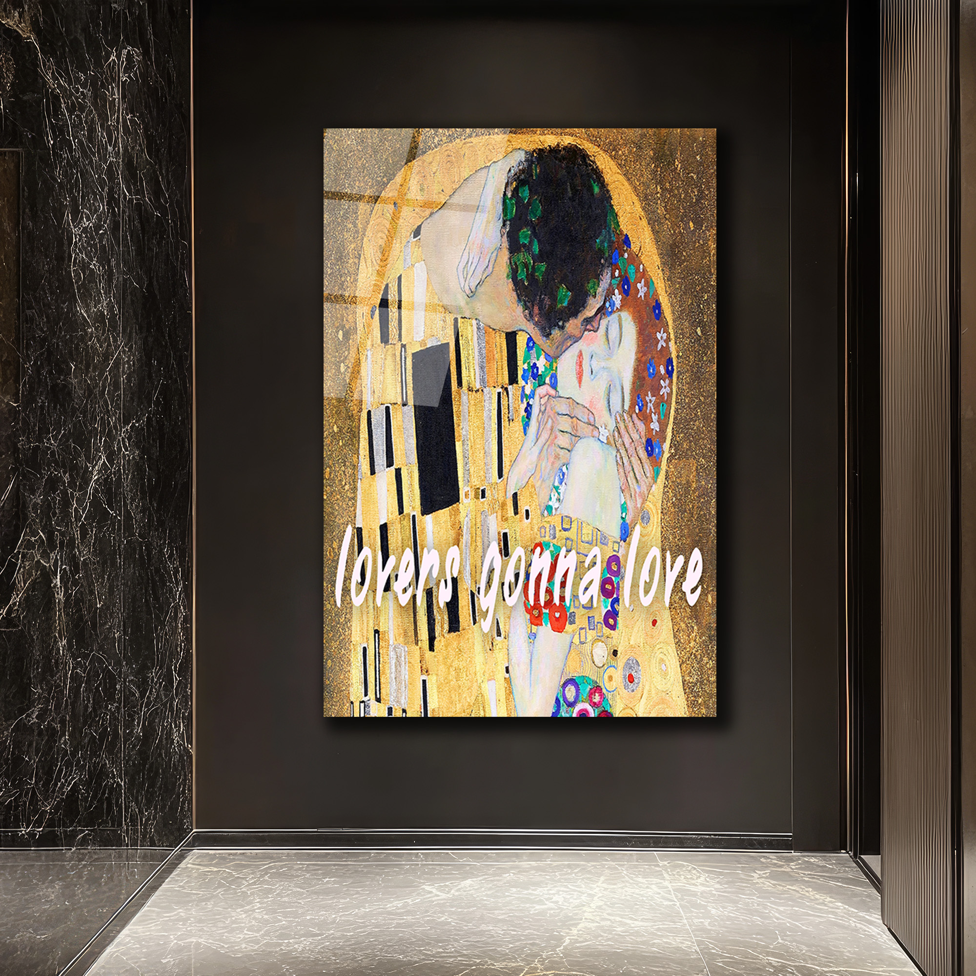 Aşkın Işıltısı: Klimt Öpücük "Lovers Gonna Love" Cam Tablo - Glazella Aşkın Işıltısı: Klimt Öpücük "Lovers Gonna Love" Cam Tablo - Glazella