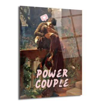 Aşkın Gücü: Power Couple Temalı Sanatsal Cam Tablo - Glazella