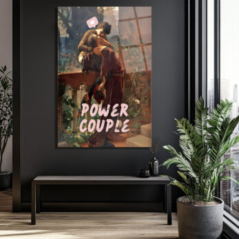 Aşkın Gücü: Power Couple Temalı Sanatsal Cam Tablo - Glazella