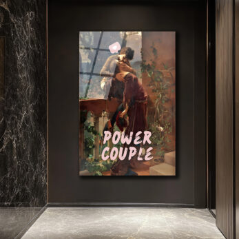 Aşkın Gücü: Power Couple Temalı Sanatsal Cam Tablo - Glazella