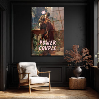 Aşkın Gücü: Power Couple Temalı Sanatsal Cam Tablo - Glazella