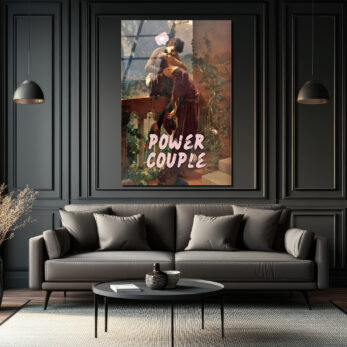Aşkın Gücü: Power Couple Temalı Sanatsal Cam Tablo - Glazella