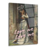 Love Me Yazılı Romantik Öpücük Cam Tablo - Glazella Love Me Yazılı Romantik Öpücük Cam Tablo - Glazella
