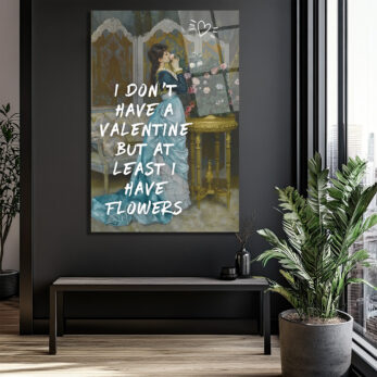 Valentine Yoksa Çiçek Var Cam Tablo: Romantik ve Sanatsal Duvar Dekoru - Glazella