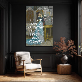 Valentine Yoksa Çiçek Var Cam Tablo: Romantik ve Sanatsal Duvar Dekoru - Glazella
