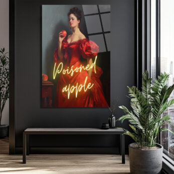 Büyüleyici Zehirli Elma Neon Sanat Cam Tablo - Glazella Büyüleyici Zehirli Elma Neon Sanat Cam Tablo - Glazella