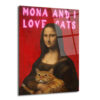 Mona ve Kedisi 'I Love Cats' Temalı Pop Art Cam Tablo - Glazella