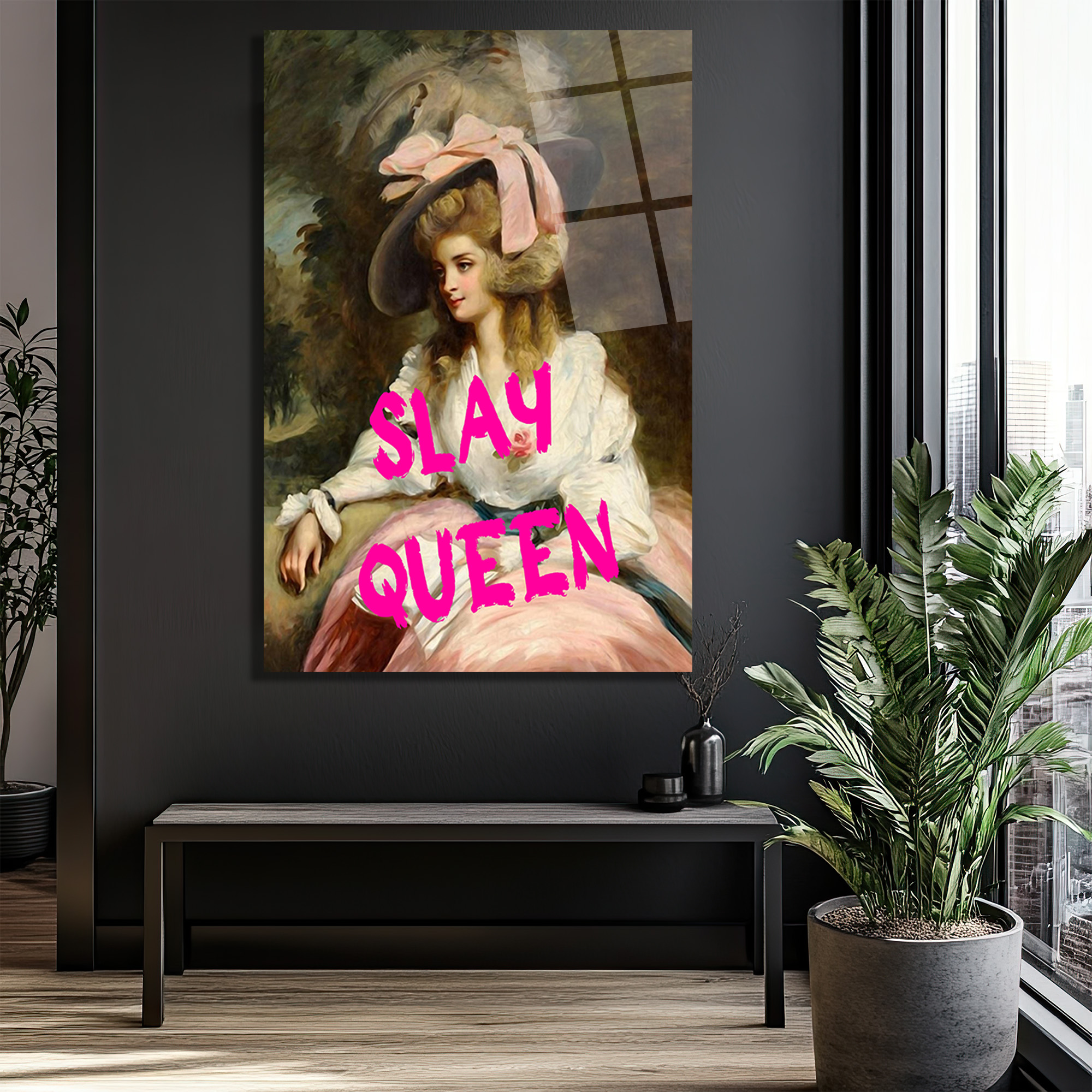 Slay Queen Pop Art Cam Tablo: Klasik ve Modernin Buluşması - Glazella Slay Queen Pop Art Cam Tablo: Klasik ve Modernin Buluşması - Glazella