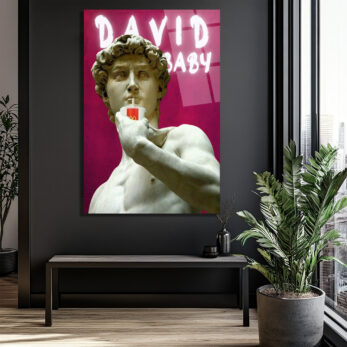 “David Baby” Pop Art Cam Tablo – Modern Sanatın Eğlenceli Yorumu - Glazella