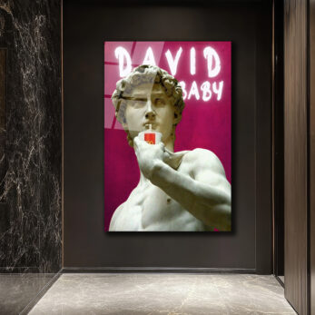 “David Baby” Pop Art Cam Tablo – Modern Sanatın Eğlenceli Yorumu - Glazella