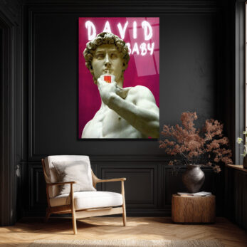 “David Baby” Pop Art Cam Tablo – Modern Sanatın Eğlenceli Yorumu - Glazella