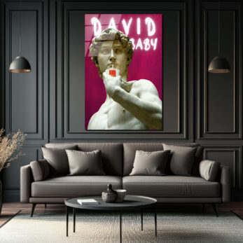 “David Baby” Pop Art Cam Tablo – Modern Sanatın Eğlenceli Yorumu - Glazella
