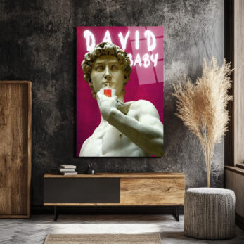 “David Baby” Pop Art Cam Tablo – Modern Sanatın Eğlenceli Yorumu - Glazella