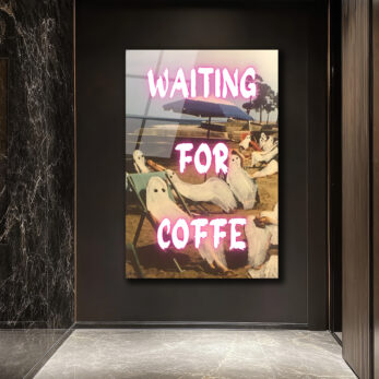 "Waiting For Coffee" Temalı Eğlenceli Hayaletler Cam Tablo - Glazella "Waiting For Coffee" Temalı Eğlenceli Hayaletler Cam Tablo - Glazella
