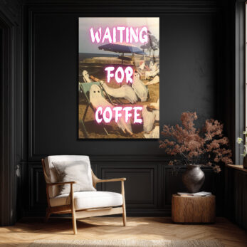 "Waiting For Coffee" Temalı Eğlenceli Hayaletler Cam Tablo - Glazella "Waiting For Coffee" Temalı Eğlenceli Hayaletler Cam Tablo - Glazella
