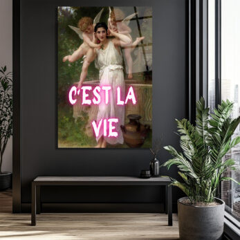C'est La Vie Neon Yazılı Klasik Sanat Cam Tablo - Glazella C'est La Vie Neon Yazılı Klasik Sanat Cam Tablo - Glazella