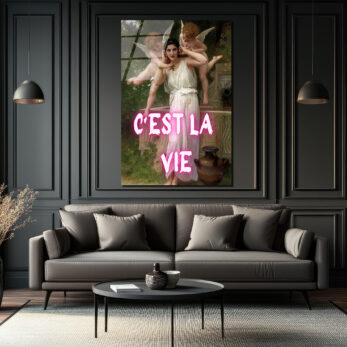 C'est La Vie Neon Yazılı Klasik Sanat Cam Tablo - Glazella C'est La Vie Neon Yazılı Klasik Sanat Cam Tablo - Glazella